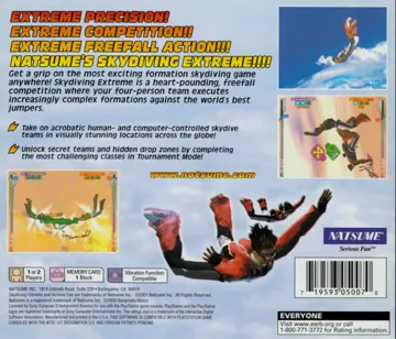 Skydiving Extreme (US) box cover back